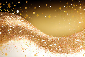 Wall Mural - Light Christmas golden luxury glitter background.