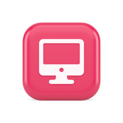 Poster - Computer monitor connection button cyberspace digital technology 3d realistic icon