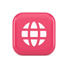 Poster - Internet connection global web communication button planet globalization technology 3d icon