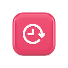 Poster - Clock in circle arrow button time countdown deadline chronometer 3d realistic icon