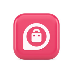 Poster - Shopping bag map pin pointer address navigation button store market location 3d icon