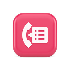 Poster - Phonebook handset important contact list info button phone call communication 3d icon