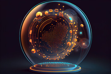 Poster - abstract 3d futuristic object. Generative AI