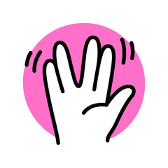 Sticker - Vulcan salute hand gesture, cartoon doodle icon