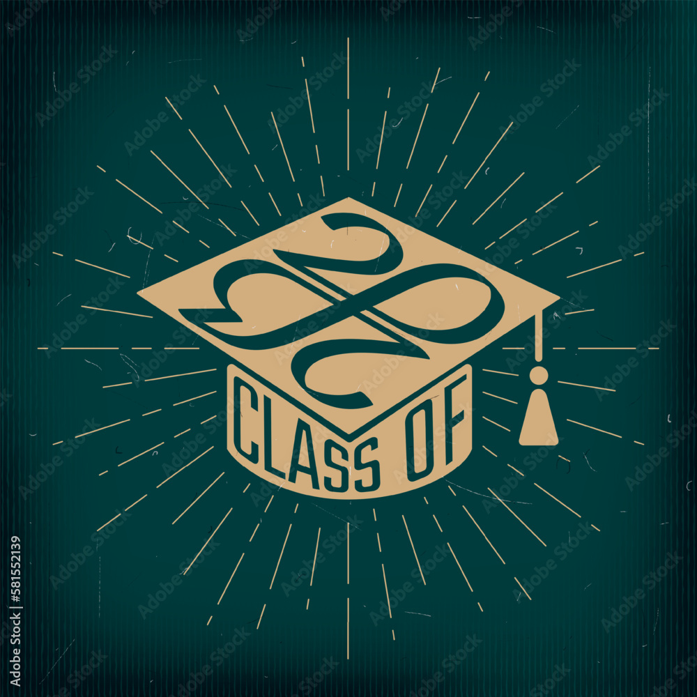 Vetor Class of 2023 Square Academic Graduation Cap Shape Inverted Sign ...