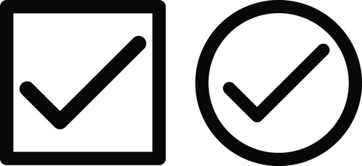 Poster - Check mark square icon. Yes circle symbol. Confirm approved icon . vector illustration