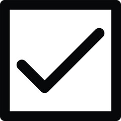 Poster - check mark icon in square vector illustration . yes sign . approved icon . confirm symbol