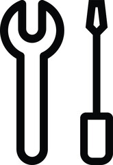 Poster - Wrench and screwdriver icon isolated on white background . Repair icon , technical support sign , maintenance service icon.