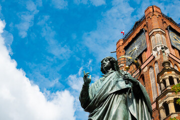 2022-07-06. nicolaus copernicus monument . statue in front of the old town hall, torun, poland.