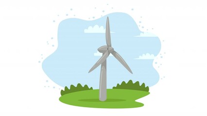 Canvas Print - energy windmill turbine ecology animation