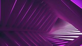 Fototapeta Przestrzenne - Abstract with line details, purple corridor, background with pink and purple geometric lines, 3D, volumetric design, realistic lighting. Generative AI.