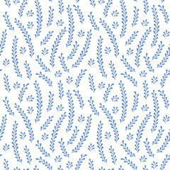 Wall Mural - seamless pattern with decorative blue elements -vector illustration