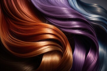 Wall Mural - Hair colors dyed palette. Set background. Close-up. AI Generation