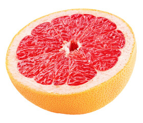 Canvas Print - Half grapefruit citrus fruit isolated on transparent background