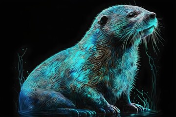 Wall Mural - portrait of a otter