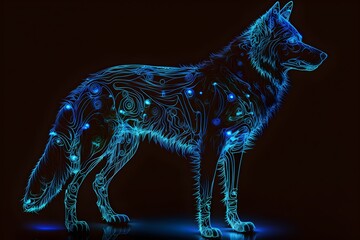 Sticker - wolf in the night