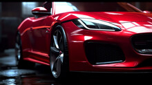 Luxury Red Sport Car Wallpaper Generative AI