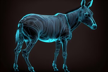 Poster - animals horse isolated on blue background