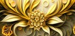 Goldene Ornamente als edler Luxus Hintergrund. Fraktale Spiegelung aus Gold mit floralem Ausdruck. Generativ KI