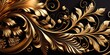 Goldene Ornamente als edler Luxus Hintergrund. Fraktale Spiegelung aus Gold mit floralem Ausdruck.