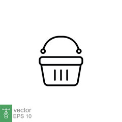 Aufkleber - Shopping basket icon. Simple line style for web template and app. Shop, cart, bag, store, online, purchase, buy, retail, vector illustration design on white background. EPS 10.