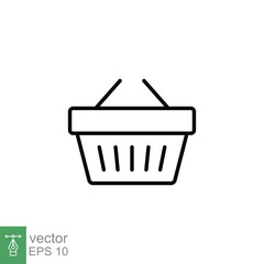 Aufkleber - Shopping basket icon. Simple line style for web template and app. Shop, cart, bag, store, online, purchase, buy, retail, vector illustration design on white background. EPS 10.