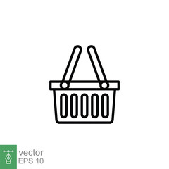 Aufkleber - Shopping basket icon. Simple line style for web template and app. Shop, cart, bag, store, online, purchase, buy, retail, vector illustration design on white background. EPS 10.