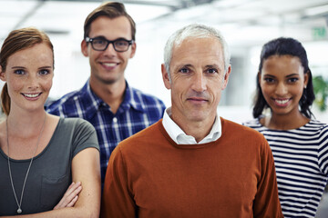 Poster - Ive got my team to back me up. a diverse group of business professionals.