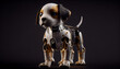 © S... - dog robot isolated on black background with shadow.generative ai