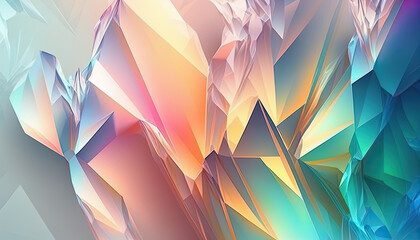 iridescent crystal pattern background by generative AI