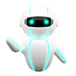 © Grayscale_Studio - Friendly Cute robot with hand up hello, chatbot mascot, AI, Artificial intelligence, virtual smart assistant bot icon, customer support chat bot, innovation and technology concept. 3d rendering
