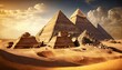 Egyptian pyramids of pharaoh. Generative AI