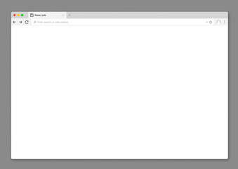 Aufkleber - Internet web browser window interface mockup or website page tab, vector template. Internet web browser window screen mock up, computer website frame with url blank search bar interface layout
