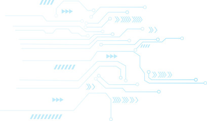 Fototapete - Abstract blue computer technology background with circuit board and  circle tech.illustration for elements