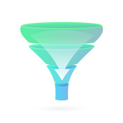 conversion sales funnel icon based on aida model - attention, interest, desire, action, which is con