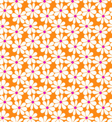 Wall Mural - Seamless geometric flowers pattern, floral print.