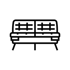 Poster - sofa living room line icon vector illustration