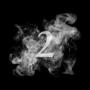 Smoke effect gray alphabet on black background, design for your business.