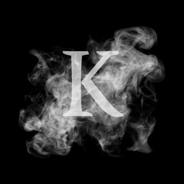 Smoke effect gray alphabet on black background, design for your business.
