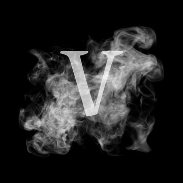 Smoke effect gray alphabet on black background, design for your business.