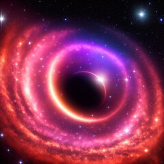 Wall Mural - rotating black hole in outer space. generative artificial intelligence.