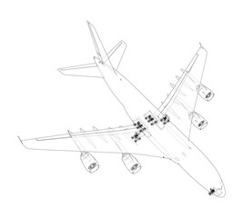 Wall Mural - Passenger Airplane. 3d illustration