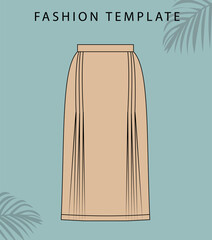 Wall Mural - Skirt fashion flat sketch template