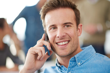 Poster - Hes a cut above the rest. a handsome young man sitting in a meeting.