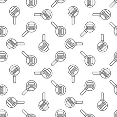 Poster - Carsharing Car Search vector Magnifying Glass concept seamless pattern