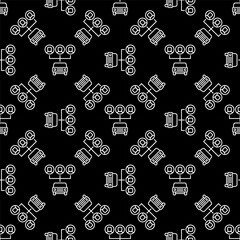 Poster - Carsharing or Car Sharing vector concept dark line seamless pattern
