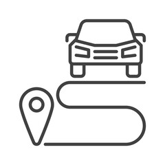 Poster - Carsharing Ride vector Route concept thin line icon