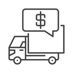 Wall Mural - Delivery Price vector Truck concept line icon or symbol