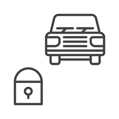 Poster - Closed Car vector Carsharing Lock concept line icon or sign