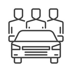 Poster - People with Car vector Car Sharing concept outline icon
